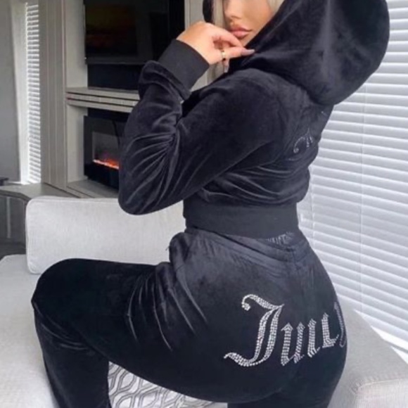 Y2K Juicy Couture “I ♥ Juicy” Black Velour Set (S) main image 0